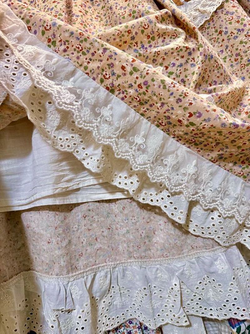 Autumn Cotton Ruffed Lace Swee - Midi Skirt Floral recension och pris